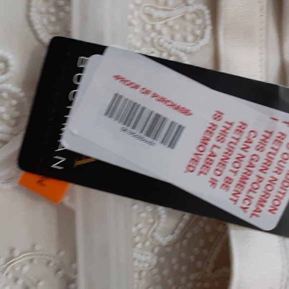 DANA BUCHMAN IVORY BEADED FLORAL DESIGN SKIRT A LINE SIZE 8 - Picture 4 of 8